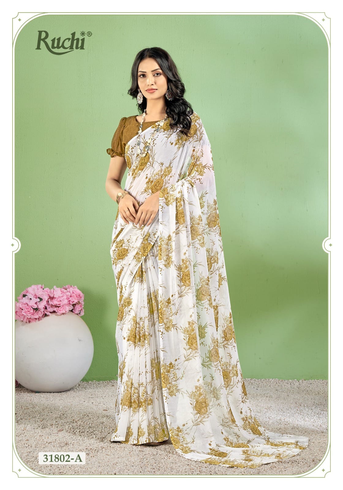Star Chiffon 154 By Ruchi Printed Daily Wear Sarees Wholesale Market In Surat